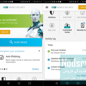 بررسی بهترین آنتی ویروس آندروید eset mobile security 47 داشبورد ESET Mobile Security برای آندروید