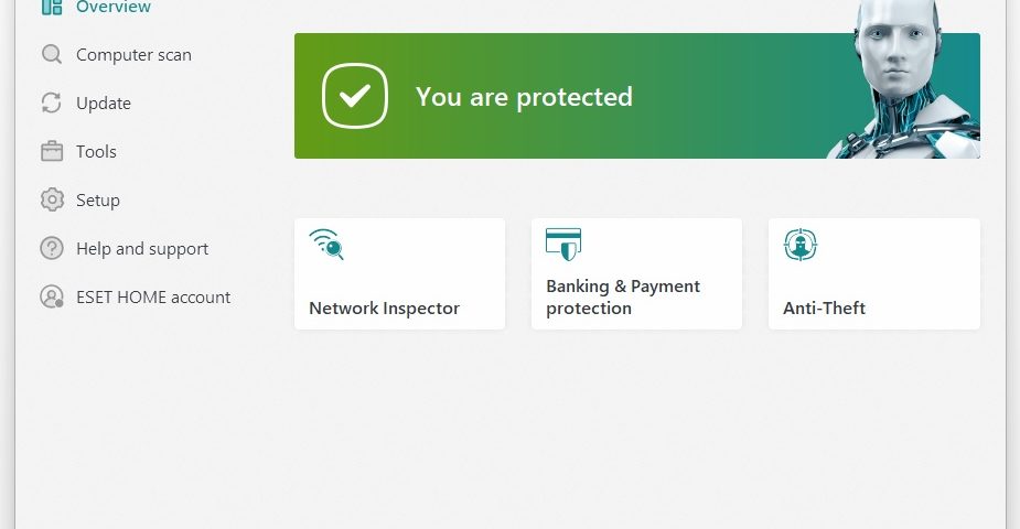 تصویر نرم افزار بعد از فعال سازی با لایسنس نود 32 نود 32 ورژن 16